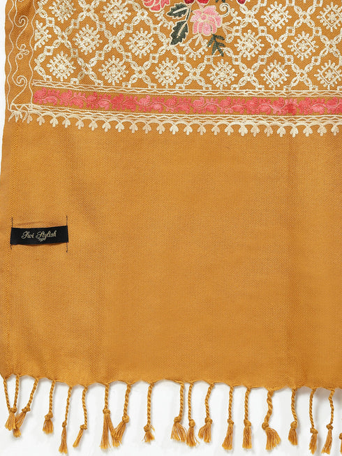 Women's Aari Embroidery Wool Shawl